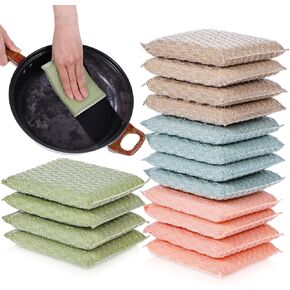 16 Pcs Scrubbing Sponges, All-Purpose Sponges, Kitchen Scrubbing Sponges for Dishes, Non-Scratch Scrubbing Cleaner Sponges, Kitchen Dish Sponge for Washing Dishes Cleaning Kitchen (Multicolored)