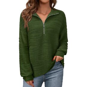 MCKOL Womens Sweatshirts Casual Half Zip Pullover Quarter Zipper Hoodies Fall Winter Outfits Fashion Clothes