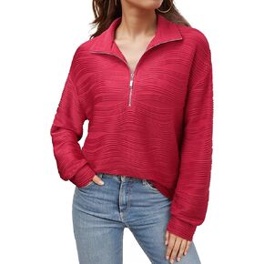 MCKOL سويت شيرت نسائي كاجوال نصف سحاب بلوفر ربع سحاب هوديس أزياء الخريف والشتاء ملابس عصرية in Kuwait