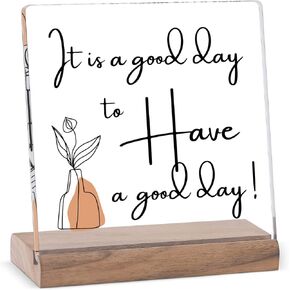Motivational Office Desk Decor For Women Coworker It‘s A Good Day To Have A Good Day - Inspirational Signs Gifts Aesthetic Office Table Desktop Decorations For Work Desk