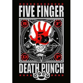 BUY ART FOR LESS Officially Licensed Five Finger Death Punch Red Hand Skull 24 x 36 Inch Art Poster - Decorative Print - Poster Paper - Ready to Frame