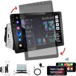 AMASE AUDIO Android 11 Car Stereo, 10.1" Touchscreen, Universal 2 Din, DSP+, Support Wireless Apple carplay Android auto/GPS navi/Fast Boot/Rear Camera/OBDII