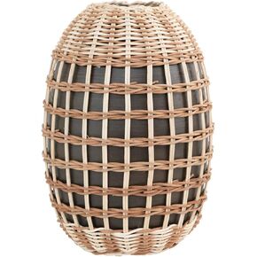 Creative Co-Op Decorative Hand-Woven Seagrass and Bamboo Wrapped Vase, 6" L x 7" W x 11" H, Green