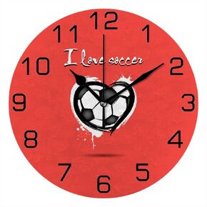Rashu Wall Clock Non-Ticking Silent ﻿Hockey Goalie Wall Clock Desk Clock 10 Inch Round PVC Clock Battery Operated Home Office School Decorative Art Clock