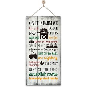 علامة لوحة خشبية لقواعد المزرعة، ديكور لافتات منزلية، لافتة خشبية معلقة لديكور المنزل، لوحة ديكور خشبية مطبوعة معلقة، لوحة حائط خشبية ريفية، لافتة ديكور منزل المزارع، ديكور حائط المزرعة in Kuwait