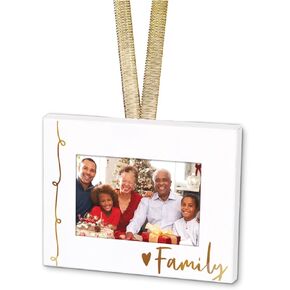 Elanze Designs Christmas 2023 Gold Foil 4 x 3 Metal Mini Picture Frame Christmas Ornament