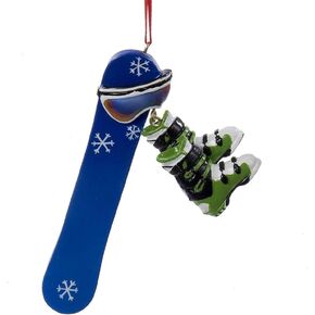 Kurt Adler 4.5in Resin Snowboard Personalization Ornament for Christmas