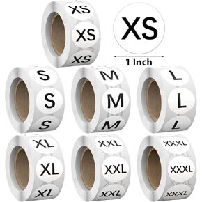 3500 Pcs 1 Inch Size Stickers for Clothing S-XXXL, Self Adhesive Clothing Shirt Size Stickers Rolls, Round Black Apparel Size Labels Stickers for T-Shirts Trousers Skirt Retail & Home in Kuwait
