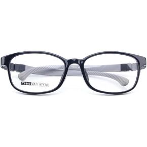 QYAJS Eyeglasses Frame Children Optical Glasses Frame TR90 Flexible Bendable One-piece Safe Eyeglasses Girls Boy (Light Black and Grey)