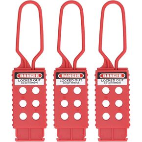 3Pcs 6 Holes Tagout Hasps Electrical Insulation Lockout Hasp for Shutdown Maintenance, 9mm Hole Diameter