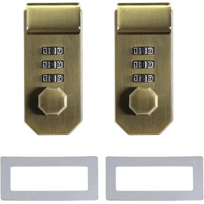 Suitcase Combination Locks,2PCS Toolbox Hasp with Combination Lock, 3 Digit Combination Lock,61×28mm（Nickel）