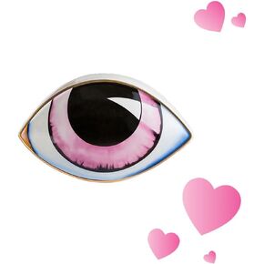 Ceramic Big Eye Home Decor,Blue Evil Eye Statue Lucky Eye Sculptures, Creative Devil's Eye Figurines,Abstract Eye Crafts Desktop Ornaments, Office Living Room Cabinet Bar Decoration (Pink)