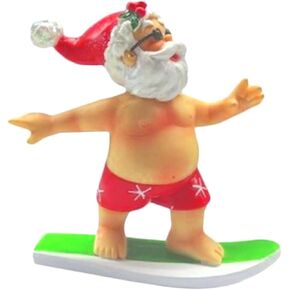 The Bridge Collection 4" Surfing Santa Figurine - Christmas Decor - Home for The Holidays