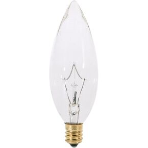 (25 Pack) Satco S3282 Torpedo Incandescent Light Bulb, 25 Watt, Clear
