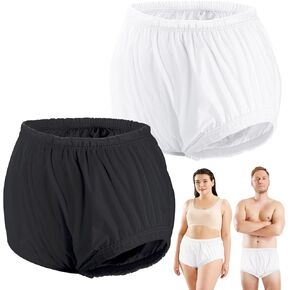 2PCS Carer Adult Diaper Covers for Incontinence Noiseless Reusable Waterproof Underwear Designed to Go On Top of/Together with Diapers & Briefs as Added Leak Resistance Pull-On-Cover Pant