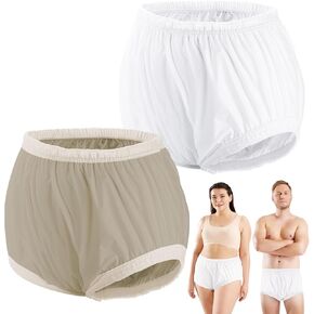 2PCS Carer Adult Diaper Covers for Incontinence Noiseless Reusable Waterproof Underwear Designed to Go On Top of/Together with Diapers & Briefs as Added Leak Resistance Pull-On-Cover Pant