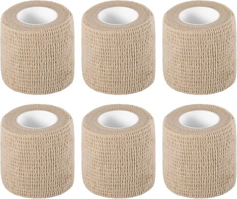 Self Adherent Cohesive Bandages 2" X 5 Yards Elastic Self Adherent Tape, Athletic Tape Skin Color 6 Rolls Used for Wraps, Sports Tape in Saudi Arabia