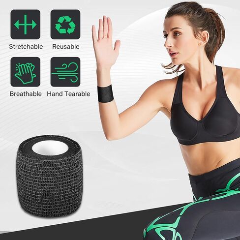 Self Adherent Cohesive Bandages 2" X 5 Yards Elastic Self Adherent Tape, Athletic Tape Skin Color 6 Rolls Used for Wraps, Sports Tape in Saudi Arabia