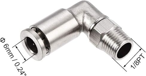 uxcell Push to Connect Tube Fitting 6mm Tube to 1/8PT Male Elbow L Shape 4Pcs in Saudi Arabia
