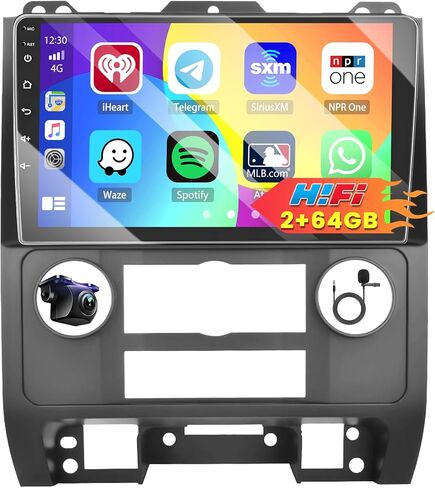 Roinvou 2+64G Android CarPlay Stereo for 07-12 Ford Escape/08-10 Mercury Mariner/08-12 Mazda Tribute, 9'' Touch Screen in-Dash GPS Navigation with Wireless CarPlay Android Auto Mirror Link BT RDS AHD in Saudi Arabia