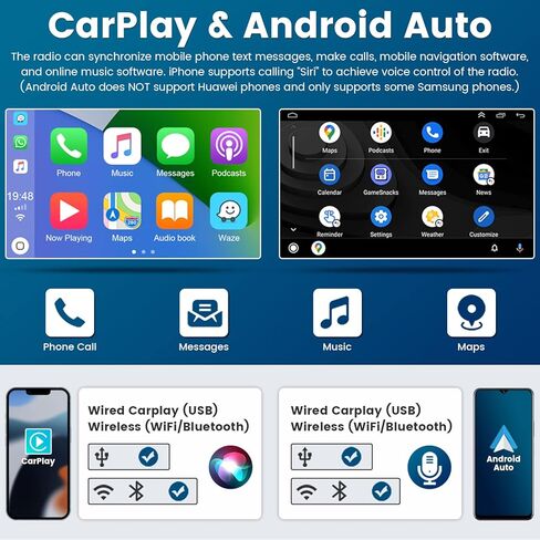 Roinvou 2+64G Android CarPlay Stereo for 07-12 Ford Escape/08-10 Mercury Mariner/08-12 Mazda Tribute, 9'' Touch Screen in-Dash GPS Navigation with Wireless CarPlay Android Auto Mirror Link BT RDS AHD in Saudi Arabia