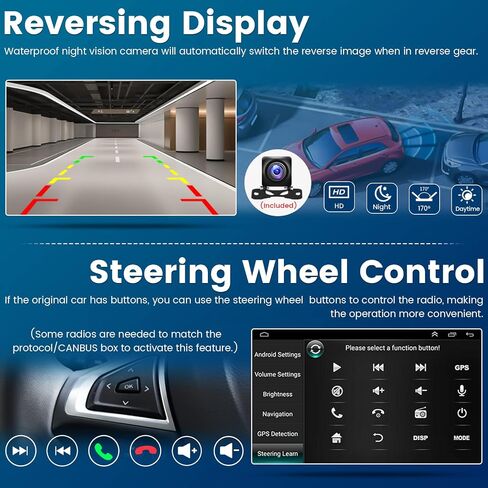 Roinvou 2+64G Android CarPlay Stereo for 07-12 Ford Escape/08-10 Mercury Mariner/08-12 Mazda Tribute, 9'' Touch Screen in-Dash GPS Navigation with Wireless CarPlay Android Auto Mirror Link BT RDS AHD in Saudi Arabia