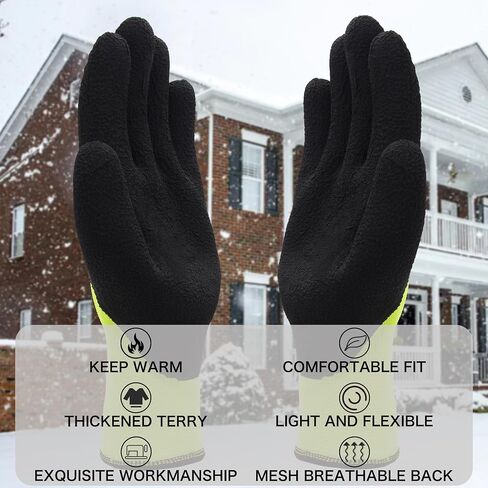 2 Pairs Winter Work Gloves for Men and Women, Freezer Gloves for Work Below Zero, Thermal Insulated, Super Grip in Kuwait