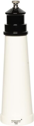 مطحنة فلفل منارة فليتشرز، أبيض/كوبالت - 6 بوصة، خشونة قابلة للتعديل من الناعم إلى الخشن، صنع في الولايات المتحدة الأمريكية. in Saudi Arabia