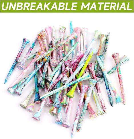 Unbreakable Golf Tees 3-1/4 inch, Mixed-Color Stripe 83mm Golf Tee Holder with Big Cup, Extra Thick Plastic Golf Stability Tees, Golf Tee Accessories for Men Women Golfers in Saudi Arabia
