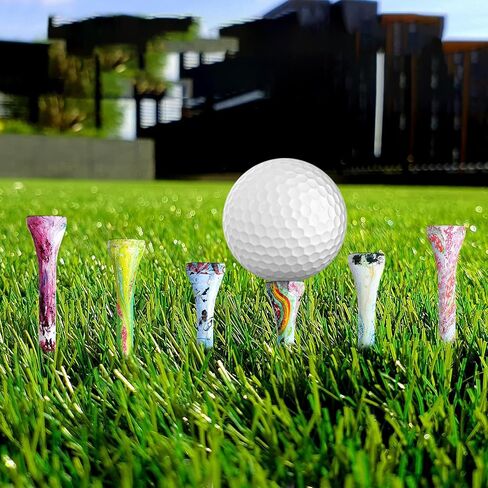 Unbreakable Golf Tees 3-1/4 inch, Mixed-Color Stripe 83mm Golf Tee Holder with Big Cup, Extra Thick Plastic Golf Stability Tees, Golf Tee Accessories for Men Women Golfers in Saudi Arabia