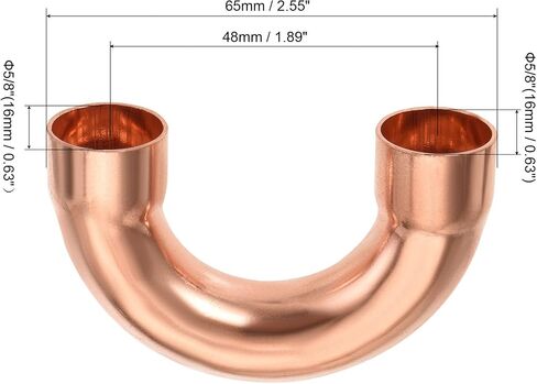 MECCANIXITY 180 Degree Return Bend Copper Fitting Welded Elbow Connection, 3/4 Inch ID for HVAC Refrigeration, Pack of 2 in Saudi Arabia