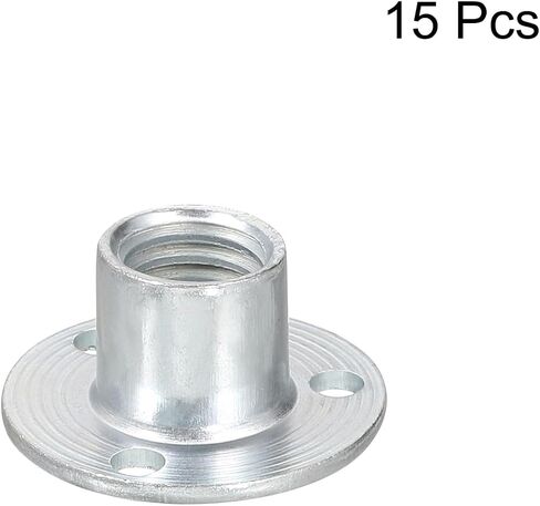 uxcell M12 Brad Hole Tee Nut, 10pcs Carbon Steel Round Base Screw-in T-Nuts Furniture Hardware Flange Female Thread Insert Nuts in Saudi Arabia