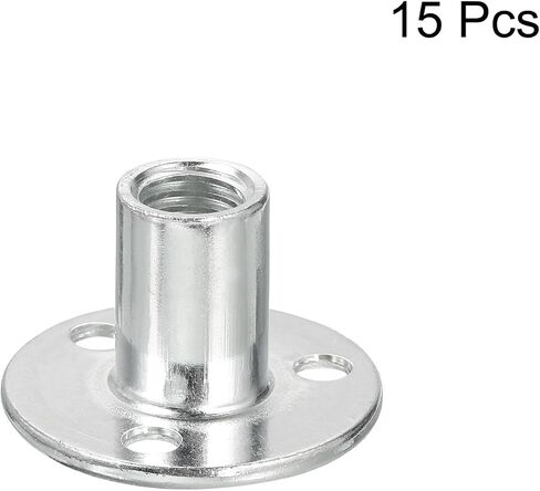 uxcell M12 Brad Hole Tee Nut, 10pcs Carbon Steel Round Base Screw-in T-Nuts Furniture Hardware Flange Female Thread Insert Nuts in Saudi Arabia