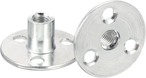 uxcell M12 Brad Hole Tee Nut, 10pcs Carbon Steel Round Base Screw-in T-Nuts Furniture Hardware Flange Female Thread Insert Nuts in Saudi Arabia