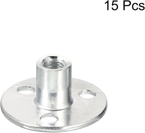 uxcell M12 Brad Hole Tee Nut, 10pcs Carbon Steel Round Base Screw-in T-Nuts Furniture Hardware Flange Female Thread Insert Nuts in Saudi Arabia