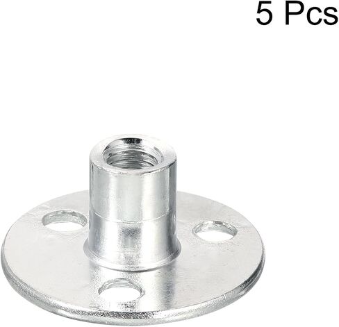 uxcell M12 Brad Hole Tee Nut, 10pcs Carbon Steel Round Base Screw-in T-Nuts Furniture Hardware Flange Female Thread Insert Nuts in Saudi Arabia