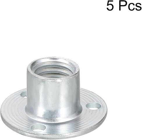 uxcell M12 Brad Hole Tee Nut, 10pcs Carbon Steel Round Base Screw-in T-Nuts Furniture Hardware Flange Female Thread Insert Nuts in Saudi Arabia
