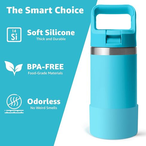 Jmoe USA Silicone Boot for Yeti Rambler Jr 12oz and 18oz Bottle | 2mm Sleeve | Anti-Slip Boot | Protector for the Bottom of your Bottle | Protects Against Damage | BPA Free Silicone (Key Lime) in Kuwait