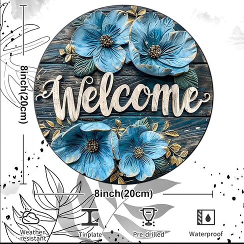 Let It Snow Snowman Sign Winter Welcome Farmhouse Christmas Metal Tin Sign for Outdoor Outside Porch Rustic Snowflakes Wreath Wall Hanging Decoration 8 Inch in Saudi Arabia