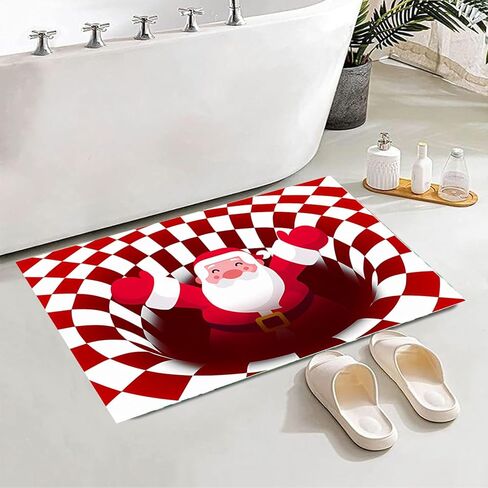 عيد الميلاد باب حصيرة سانتا كلوز باب الحصير 3D طباعة مضحك الأحمر والأبيض منقوشة البساط عيد الميلاد عدم الانزلاق مدخل ممسحة للمطبخ المنزل الحمام السجاد ديكورات الإمدادات in Kuwait