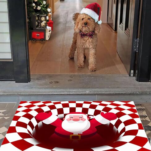 عيد الميلاد باب حصيرة سانتا كلوز باب الحصير 3D طباعة مضحك الأحمر والأبيض منقوشة البساط عيد الميلاد عدم الانزلاق مدخل ممسحة للمطبخ المنزل الحمام السجاد ديكورات الإمدادات in Kuwait