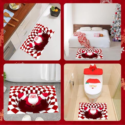 عيد الميلاد باب حصيرة سانتا كلوز باب الحصير 3D طباعة مضحك الأحمر والأبيض منقوشة البساط عيد الميلاد عدم الانزلاق مدخل ممسحة للمطبخ المنزل الحمام السجاد ديكورات الإمدادات in Kuwait