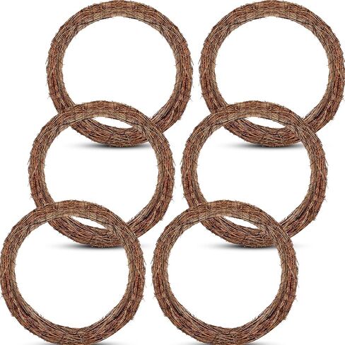 Suzile 6 Pcs 20 Inches Grapevine Wreath Round Bulk Grapevine Wreaths for Crafts Grape Vines Wreath Base Wreath Frame Rings Stick Twig Wreath Ring for DIY Crafts Front Door Decorations in Saudi Arabia