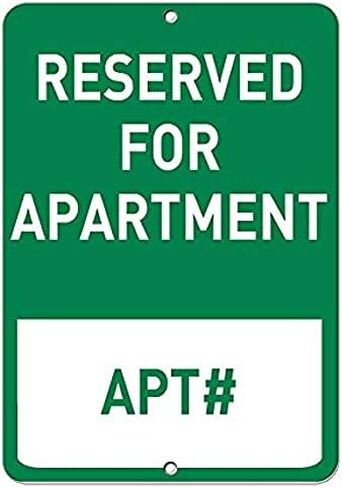 علامة تحذير Eletina محفوظة لـ Apartment Apt# لافتة انتظار السيارات، لافتة عمل مقاس 12 × 8 بوصة، لافتة من القصدير المعدني من الألومنيوم in Kuwait