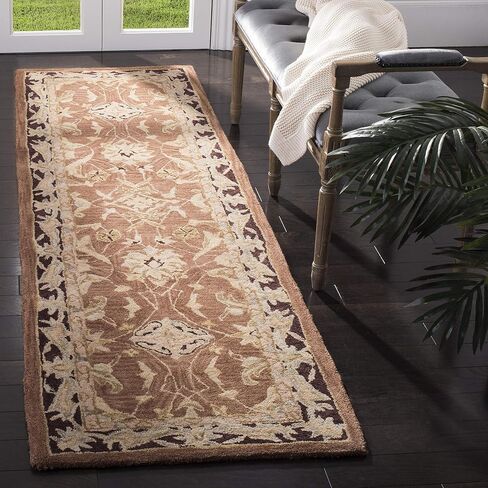 SAFAVIEH Anatolia Collection Runner Rug - 2'3" x 8', Brown & Plum, Handmade Traditional Oriental Wool, Ideal for High Traffic Areas in Living Room, Bedroom (AN545A) in Saudi Arabia