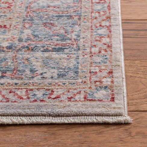 سجادة SAFAVIEH Kenitra Collection - 2'2" x 10'، عاجي وأحمر، تصميم شرقي عتيق، لا يتساقط ويسهل العناية به، مثالي للمناطق ذات حركة المرور العالية في غرفة المعيشة وغرفة النوم (KRA678B) in Saudi Arabia