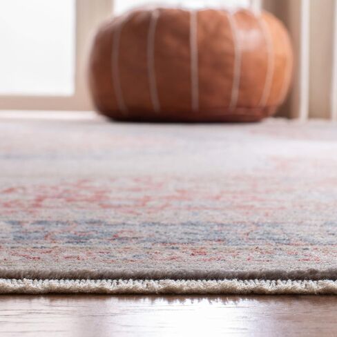 سجادة SAFAVIEH Kenitra Collection - 2'2" x 10'، عاجي وأحمر، تصميم شرقي عتيق، لا يتساقط ويسهل العناية به، مثالي للمناطق ذات حركة المرور العالية في غرفة المعيشة وغرفة النوم (KRA678B) in Saudi Arabia