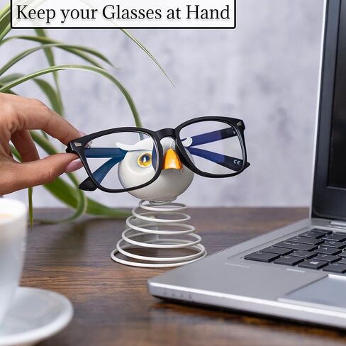 حامل النظارات بتصميم البومة من Made Easy Kit - حامل ذو رأس بوبل للنظارات الشمسية والمواصفات - حامل عرض النظارات المزخرف الممتع (أسود البومة) in Saudi Arabia