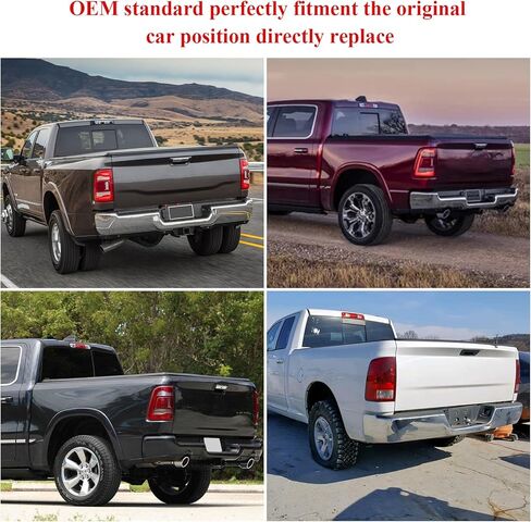 مجموعة مصابيح الذيل متوافقة مع دودج رام 1500 2019-2023 Big Horn/Tradesman، مصباح خلفي بإطار من الكروم مع مصابيح وأحزمة تحل محل جانب السائق الأيسر in Kuwait