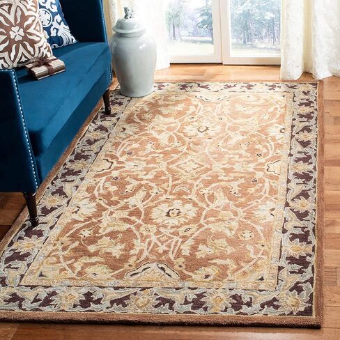 SAFAVIEH Anatolia Collection Runner Rug - 2'3" x 8', Brown & Plum, Handmade Traditional Oriental Wool, Ideal for High Traffic Areas in Living Room, Bedroom (AN545A) in Saudi Arabia